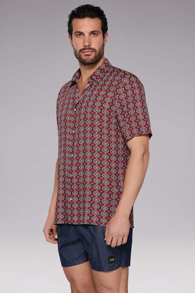 MAGLIA CAMICIA UOMO MARRONE FK236001 FIORI FXXK